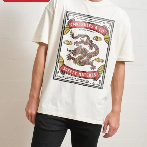 Daughter of the Dragon Safety Matches Vintage Chinese Dragon Graphic Tee
