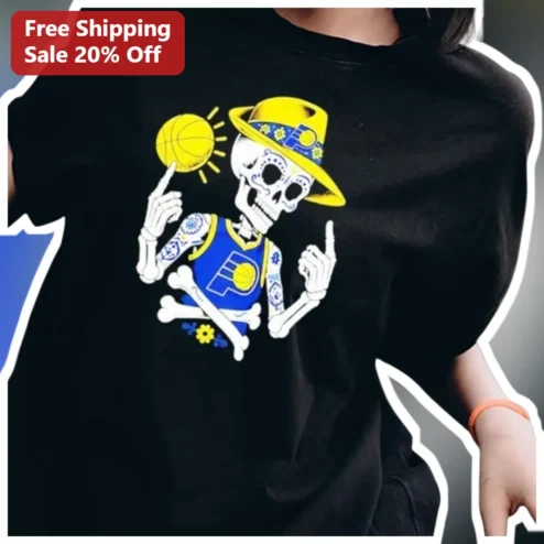 Day of the Dead Skeleton Basketball Player Tee Dia de los Muertos Sports Fan Gift
