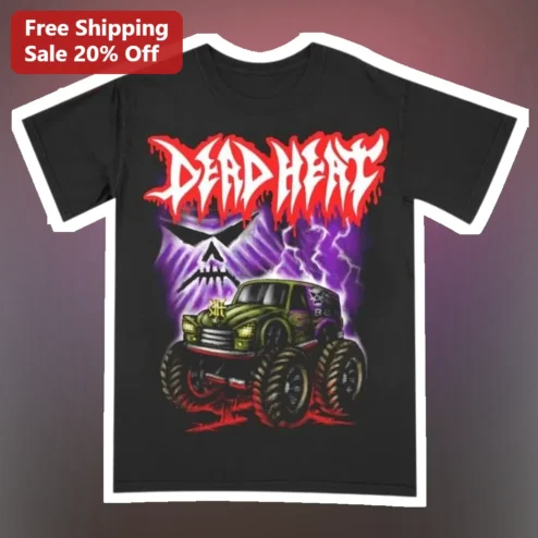 Dead Heat Hardcore Punk Band Merch Tee Monster Truck Graphic Shirt