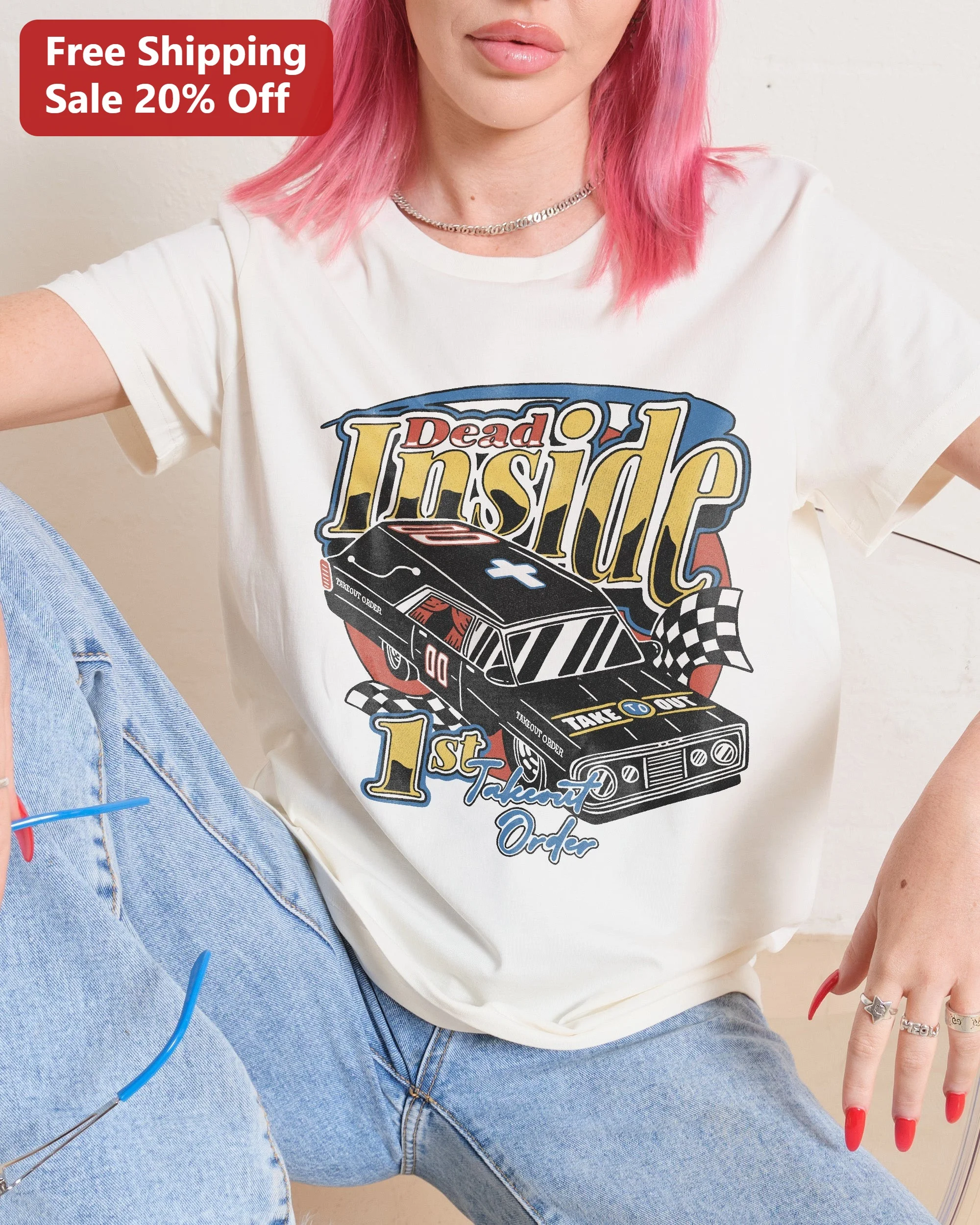 Dead Inside Takeout Order Graphic Tee Dark Humor Meme Shirt