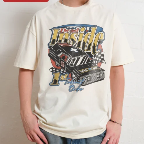 Dead Inside Takeout Order Tee Vintage Hearse Racing Graphic Shirt