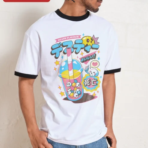Death Flavour! Kawaii Skull Bubble Tea Graphic Tee