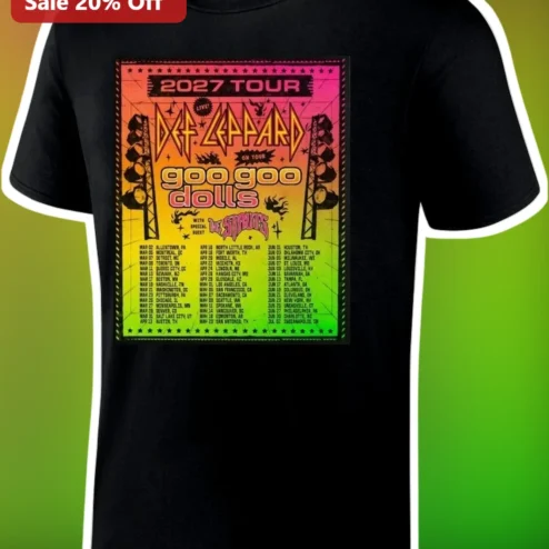 Def Leppard Goo Goo Dolls Tee 2027 Tour Classic Rock Band Graphic Shirt for Men Women