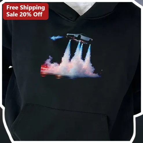 DeLorean Hoodie Back to the Future Time Machine Graphic Pullover for Men Women