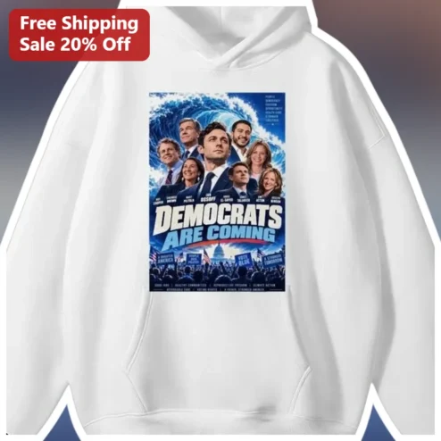 DEMOCRATS ARE COMING Hoodie Zohran Mamdani Political Election Day Sweatshirt