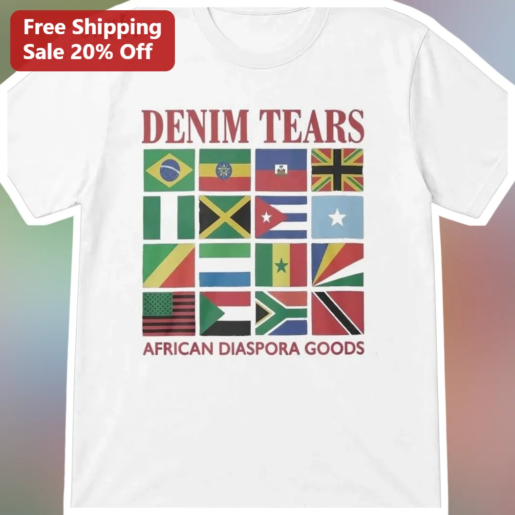Denim Tears African Diaspora Goods Tee Pan-African Flags Streetwear Shirt