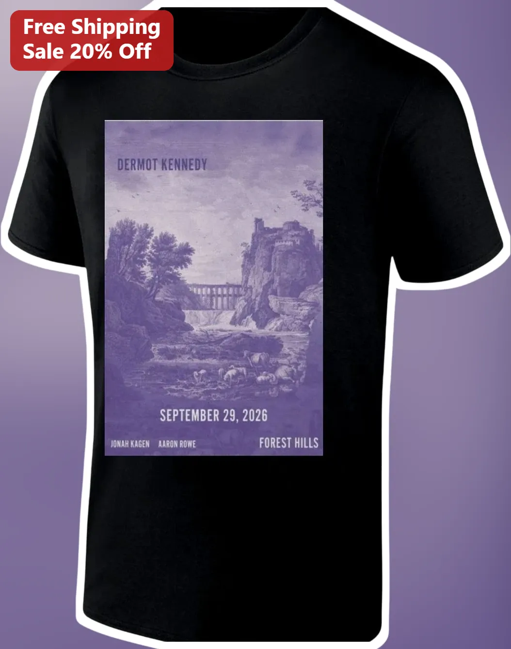 Dermot Kennedy Forest Hills Stadium Tee The Weight of the Woods Tour Merch Vintage Concert Poster Style Shirt