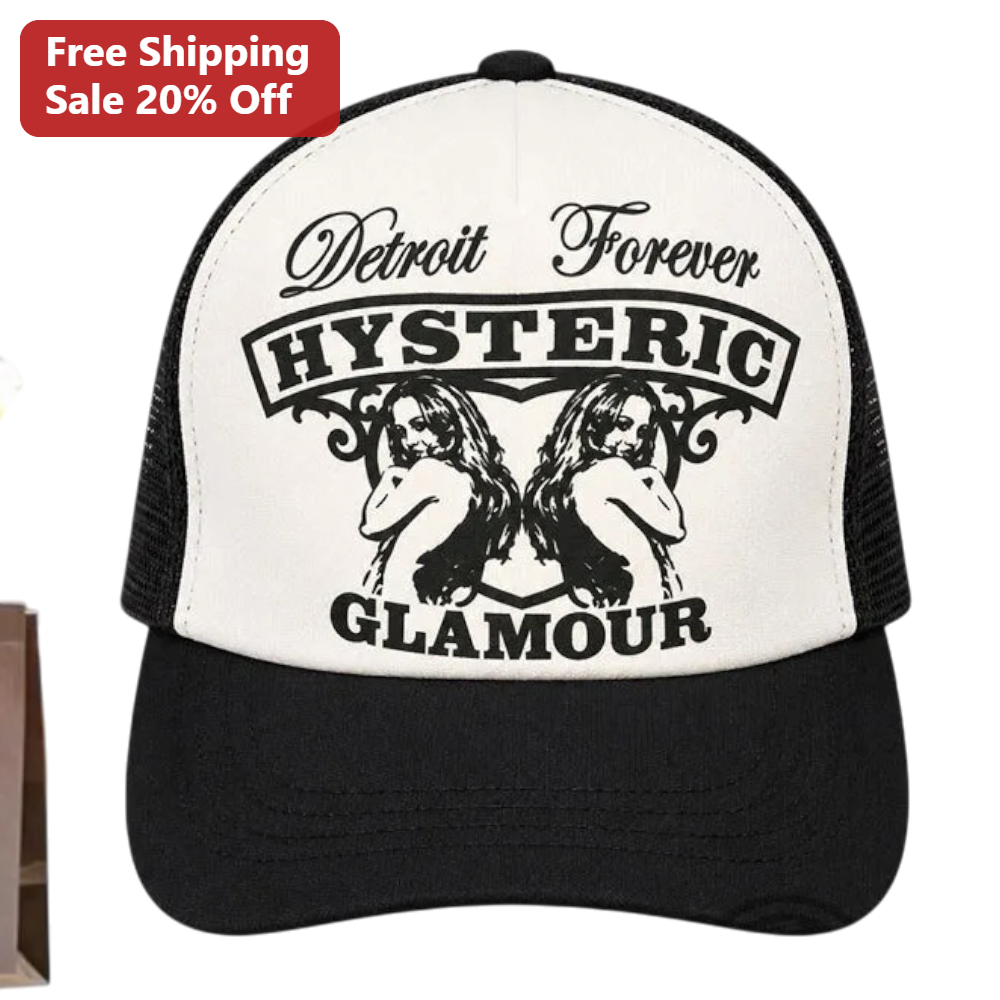 Detroit Forever HYSTERIC GLAMOUR Trucker Hat Vintage Streetwear Mesh Snapback