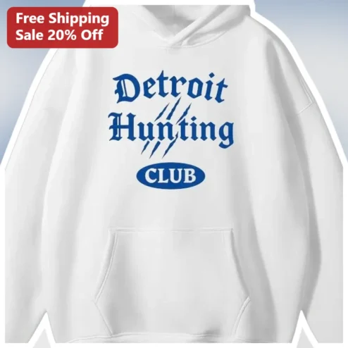 Detroit Hunting Club Hoodie Gothic Vintage Collegiate Style Men's Outdoor Apparel Gift