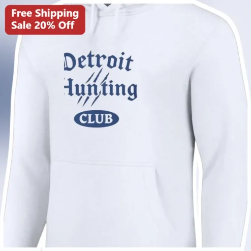 Detroit Hunting Club Hoodie Vintage Collegiate Style Michigan Outdoor Apparel