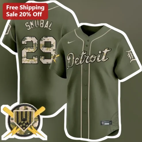 Detroit Tigers Matthew Skubal Camo Jersey Personalized Baseball Fan Gear
