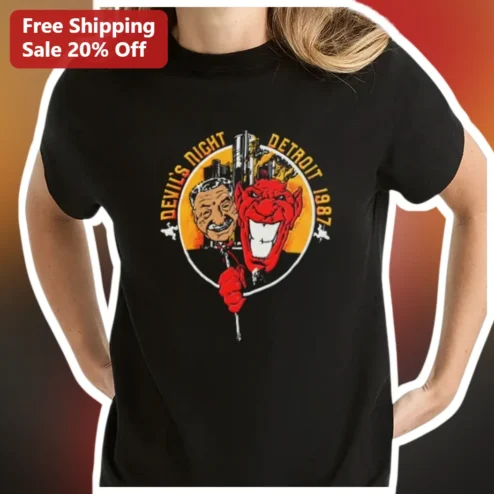 Devil's Night Detroit 1987 Tee Retro Vintage Graphic Shirt