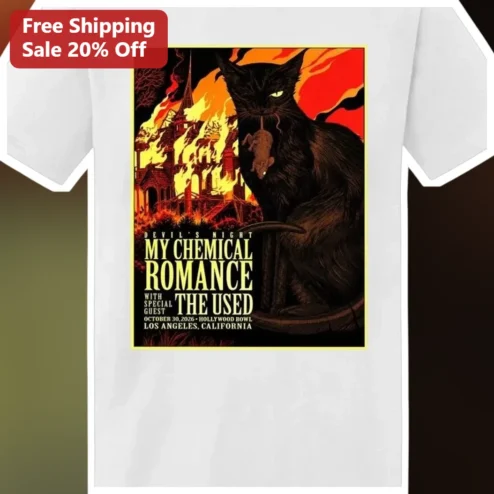 Devil's Night My Chemical Romance The Used Graphic Tee Halloween Emo Band Merch Shirt