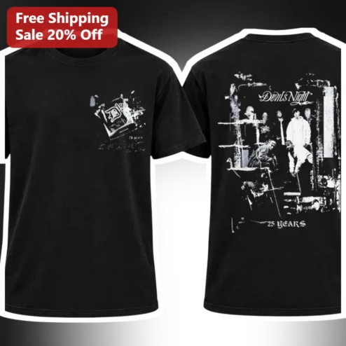 Devil's Night Tee 25 Years Anniversary Graphic Shirt for Men Women Heavy Metal Band Merch