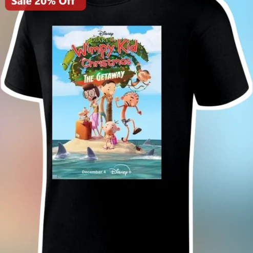 Diary of a Wimpy Kid Christmas The Getaway Tee Greg Heffley Holiday Graphic Shirt