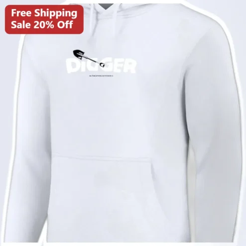 DIGGER Hoodie Shovel Graphic Pullover Sweatshirt for Men Women
