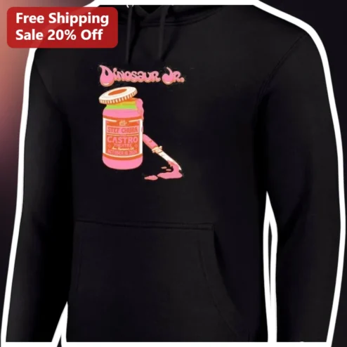 Dinosaur Jr. Hoodie Black Pullover Indie Rock Band Merch Vintage Style