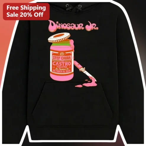 Dinosaur Jr. Hoodie Stef Chura Indie Rock Band Merch Black Pullover