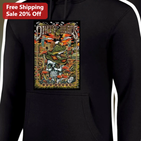 Dirty Heads Skull Snake Mushroom Graphic Hoodie Reggae Rock Band Merch