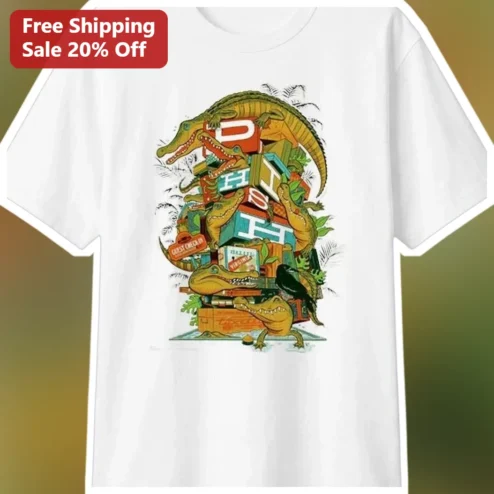 DISH Band Merch Crocodile Vintage Luggage Graphic Tee