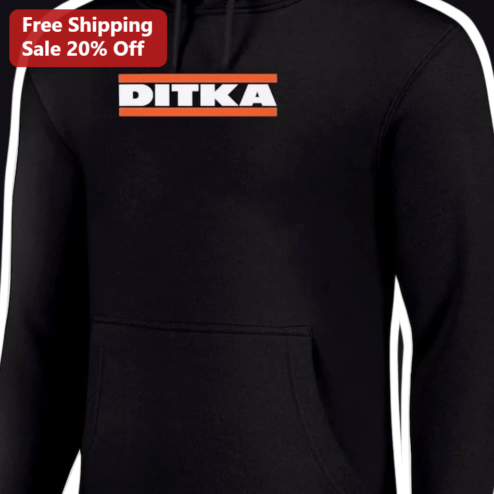 DITKA Hoodie Black Pullover Retro Sports Style Band Merch Apparel