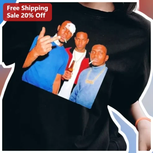 DMX Tee Hip Hop Vintage Rapper Tribute Shirt Black Cotton Graphic Tee for Men