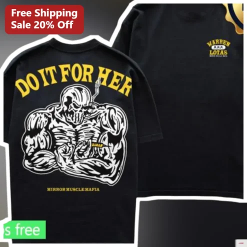 Do It For Her Mirror Muscle Mafia Skeleton Flex Graphic Tee
