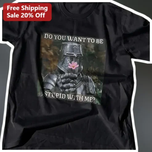 Do You Want To Be Stupid With Me Black Knight Monty Python Tee