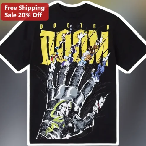 Doctor Doom Vintage Comic Art Graphic Tee Marvel Fantastic Four Villain Shirt