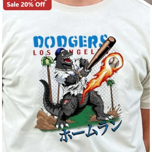 Dodgers Los Angeles Godzilla Home Run Tee Kaiju Baseball Fan Gift