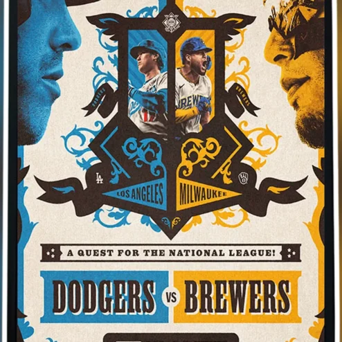 Dodgers vs Brewers NLCS 2026 Poster Vintage Baseball Wall Art Fan Gift