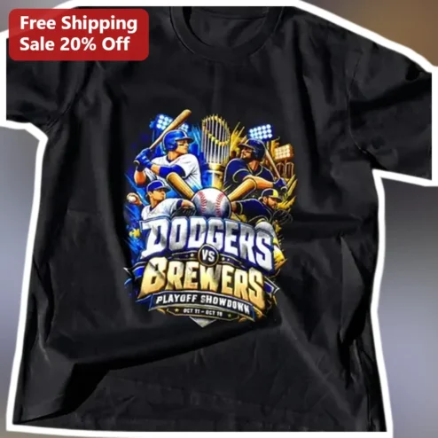 Dodgers Vs Brewers Playoff Showdown Tee 2026 NLCS Baseball Fan Gift