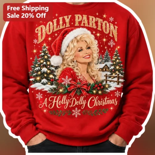 Dolly Parton A Holly Dolly Christmas Sweatshirt Country Music Fan Holiday Gift