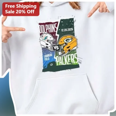 Dolphins vs Packers Hoodie NFL Rivalry Game Day Apparel for Men Women
