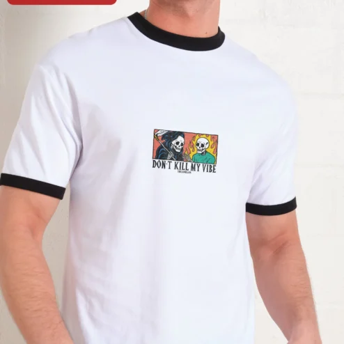 Don't Kill My Vibe Tee Grim Reaper Skeleton Graphic Shirt