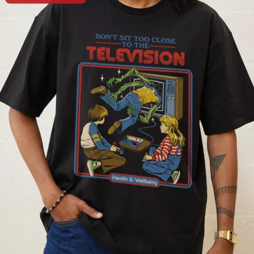 Don't Sit Too Close To The Television Retro Horror Gaming Tee
