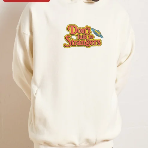 Customer in Chicago, Illinois wearing Don't Talk to Strangers Hoodie Rick Springfield 80s Retro Music Merch Gift for Men