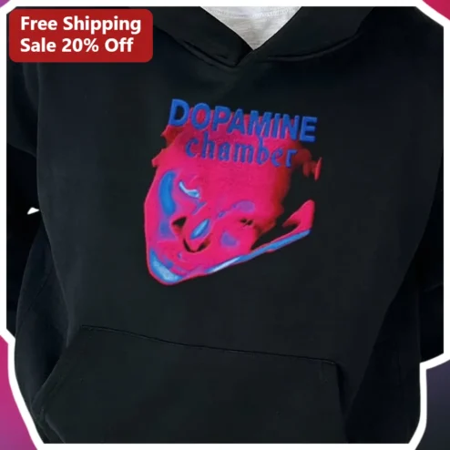 DOPAMINE Chamber Hoodie Fontaines D.C. Romance Album Merch Black Pullover