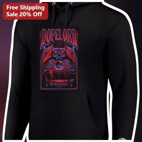 DOPELORD Desertfest Liège Hoodie Darth Vader Occult Heavy Metal Graphic Pullover