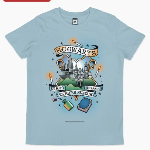 Draco Dormiens Nunquam Titillandus Hogwarts Crest Tee Harry Potter Fan Gift