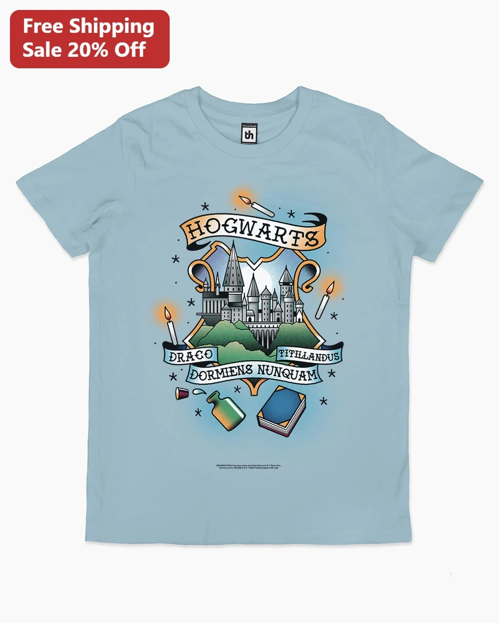 Draco Dormiens Nunquam Titillandus Hogwarts Crest Tee Harry Potter Fan Gift