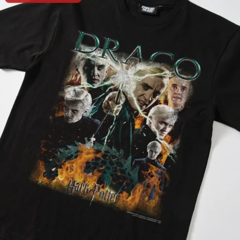 Draco Malfoy Harry Potter Graphic Tee Slytherin Wizarding World Apparel Gift for Fans