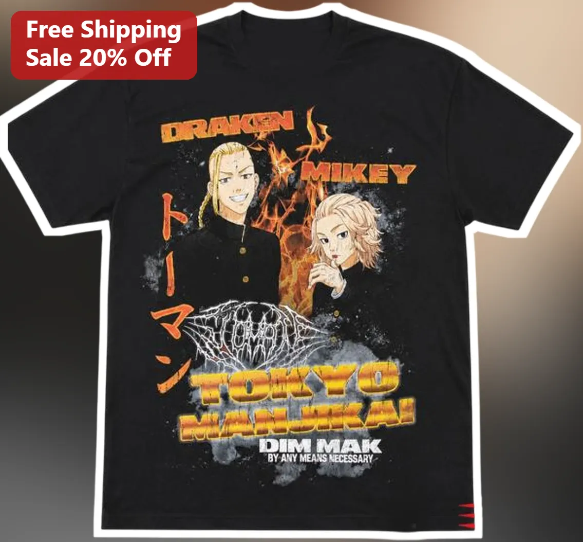 Draken Mikey Tokyo Manji Ka Graphic Tee Anime Streetwear Shirt