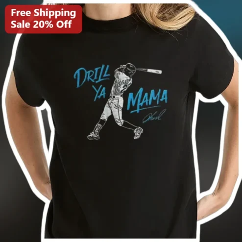 Drill Ya Mama Shane Bieber Baseball Swing Tee Funny Cleveland Guardians Gift