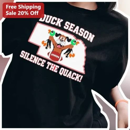Duck Season Silence The Quack Arkansas Razorback Hunting Dog Tee