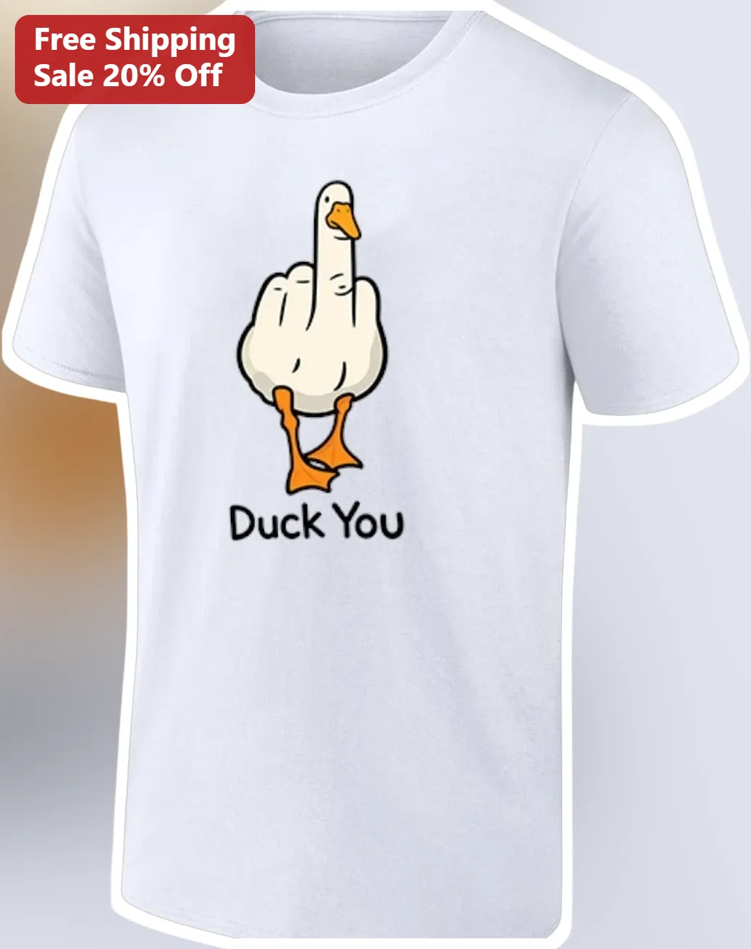 Duck You Tee Funny Cartoon Duck Middle Finger Graphic T-Shirt Sarcastic Gag Gift for Men Women