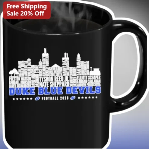Duke Blue Devils Football 2026 Mug Word Art Skyline College Sports Gift