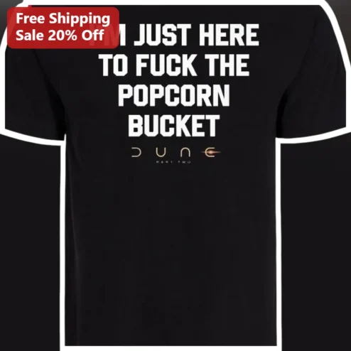 Dune Part Two Funny Popcorn Bucket Meme Graphic Tee for Sci-Fi Fans