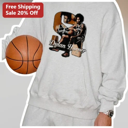 Dylan Harper Sweatshirt Vintage Basketball San Antonio Spurs Fan Merch Pullover
