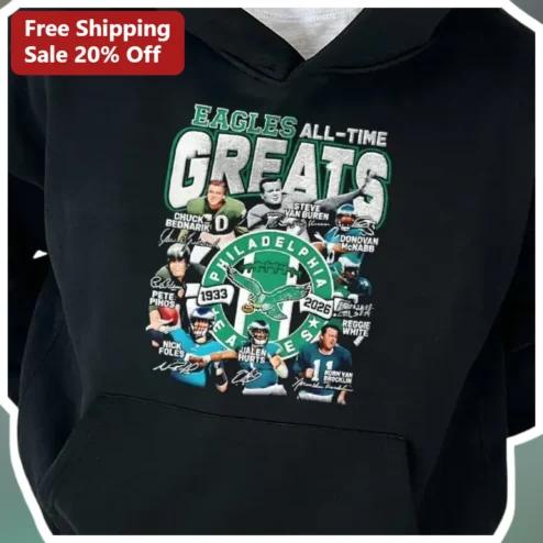 Eagles All-Time Greats Philadelphia Eagles Hoodie Vintage NFL Fan Gift